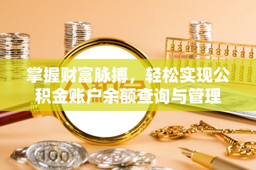 三湾掌握财富脉搏，轻松实现公积金账户余额查询与管理